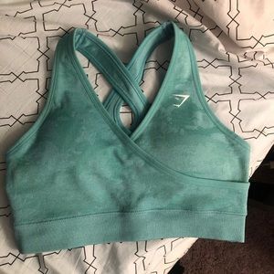 Aqua Green Camo Gymshark Sports Bra
